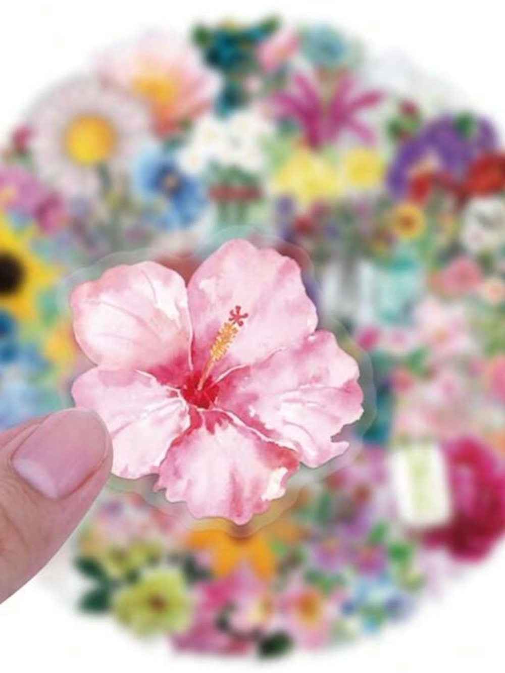 62 Bright Flower Stickers Large & Beautiful Garden Florals - Picture 4 of 8